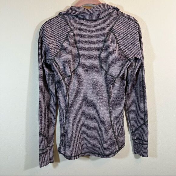 Lululemon Race Your Pace 1/2 Zip Gray Purple Striped 4 - Picture 11 of 14